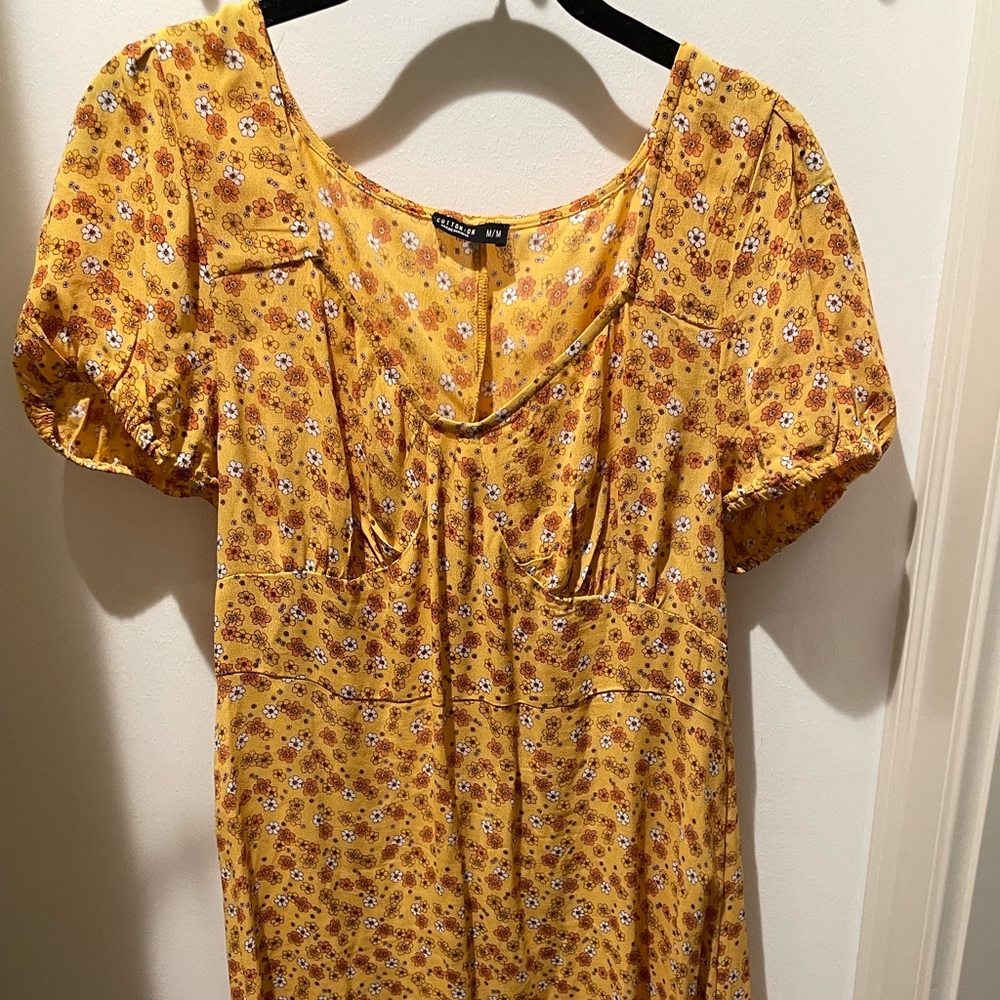 Cotton on yellow floral dress